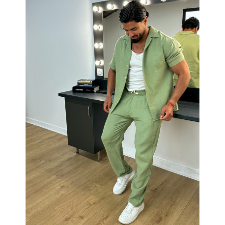 Ensemble pantalon et chemise en coton Ensemble pantalon et chemise en coton