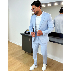 Ensemble de costume 2 pièce veste ceinturée et pantalon