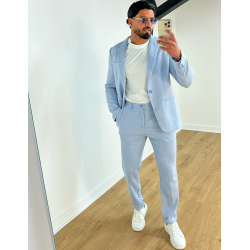 Ensemble blazer pantalon bleu online
