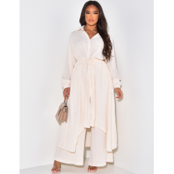 Ensemble pantalon fluide et chemise longue