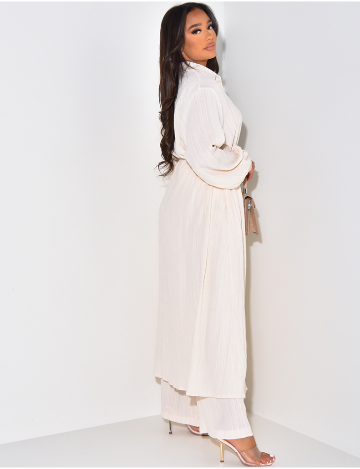 Ensemble pantalon fluide et chemise longue
