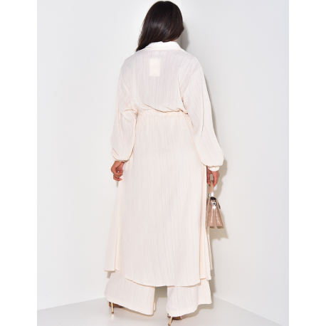 Ensemble pantalon fluide et chemise longue