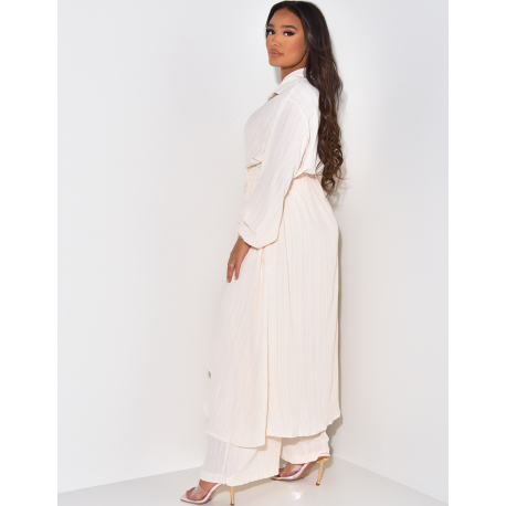 Ensemble pantalon fluide et chemise longue
