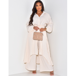 Ensemble pantalon fluide et chemise longue