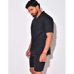 Ensemble short et t-shirt avec poches à boutonner