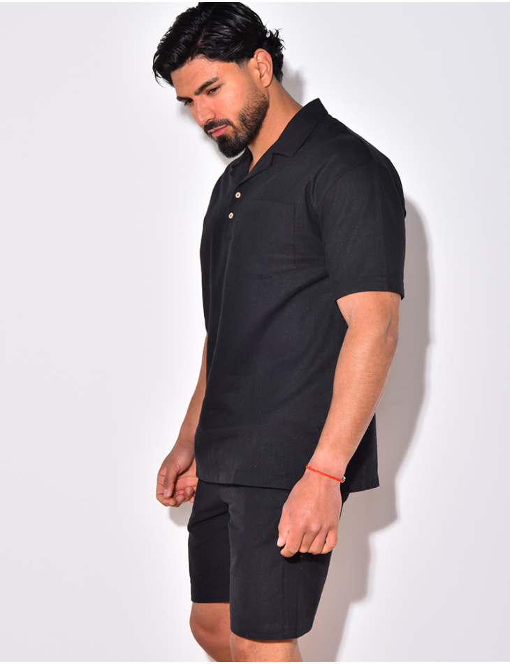 Ensemble short et t-shirt avec poches à boutonner