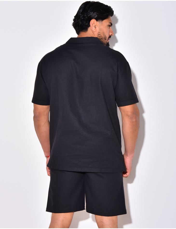 Ensemble short et t-shirt avec poches à boutonner