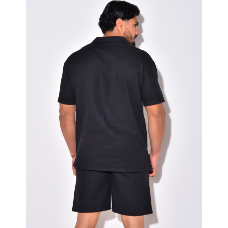 Ensemble short et t-shirt avec poches à boutonner