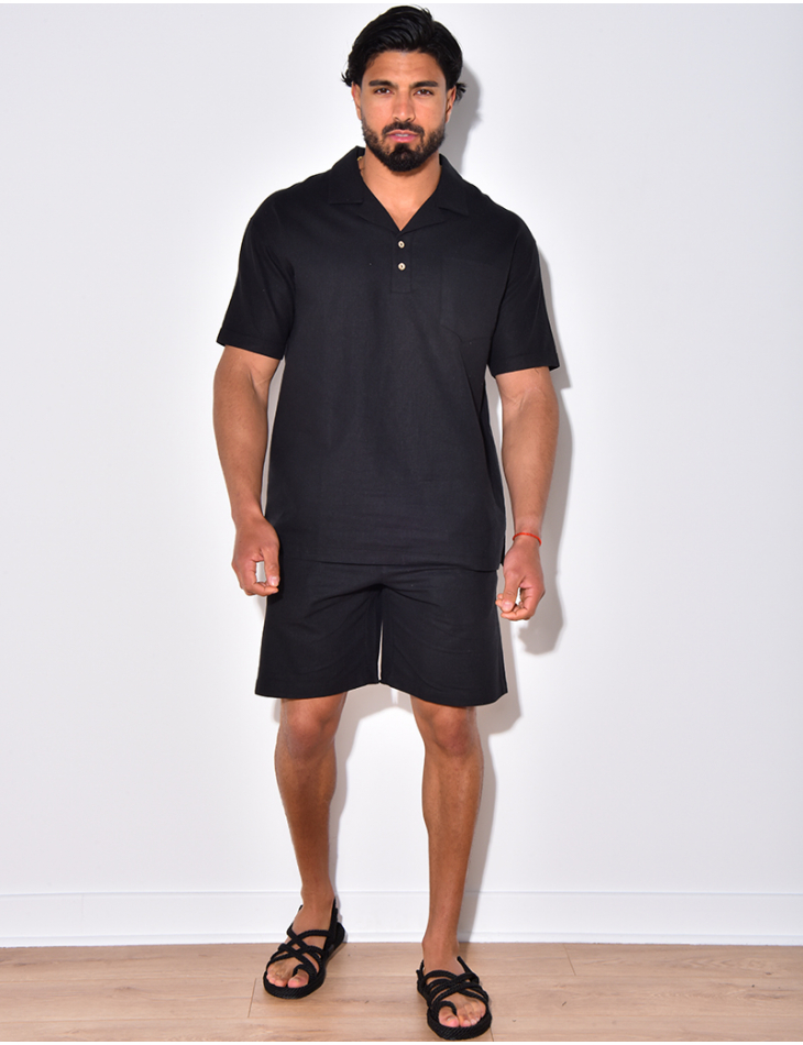 Ensemble short et t-shirt avec poches à boutonner