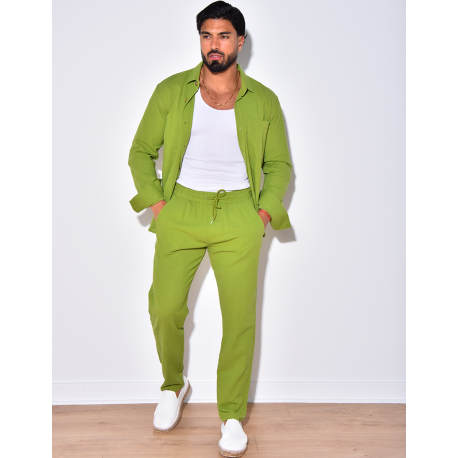 Ensemble chemise à manches longue à poches et pantalon Ensemble chemise à manches longue à poches et pantalon