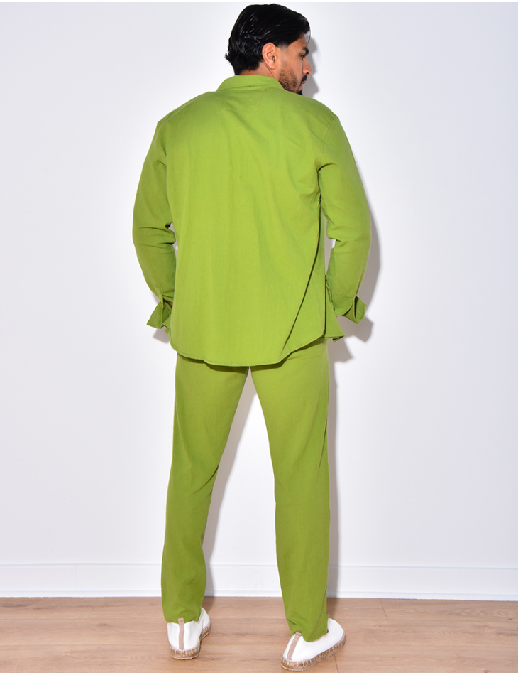 Ensemble chemise à manches longue à poches et pantalon Ensemble chemise à manches longue à poches et pantalon