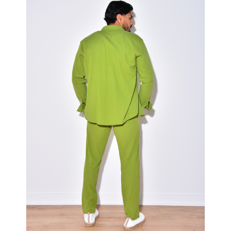 Ensemble chemise à manches longue à poches et pantalon Ensemble chemise à manches longue à poches et pantalon