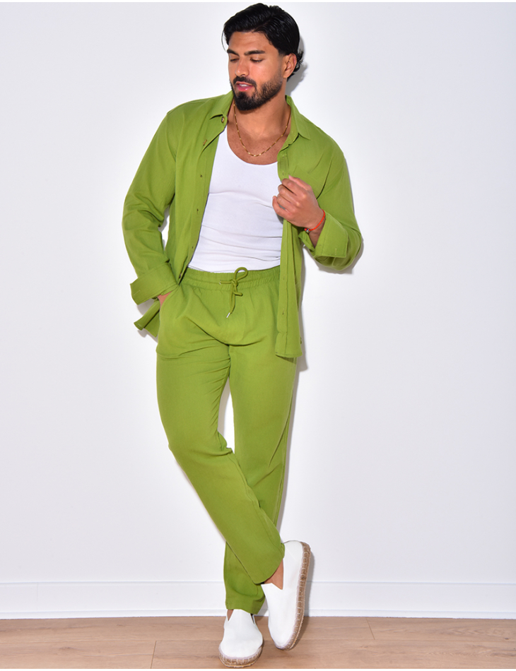 Ensemble chemise à manches longue à poches et pantalon Ensemble chemise à manches longue à poches et pantalon