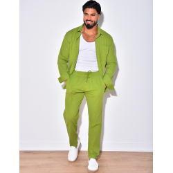 Ensemble chemise à manches longue à poches et pantalon Ensemble chemise à manches longue à poches et pantalon