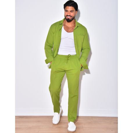 Ensemble chemise à manches longue à poches et pantalon Ensemble chemise à manches longue à poches et pantalon