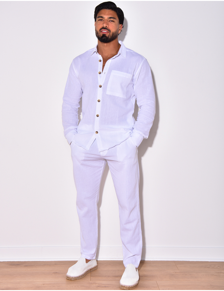 Ensemble chemise à manches longue à poches et pantalon Ensemble chemise à manches longue à poches et pantalon