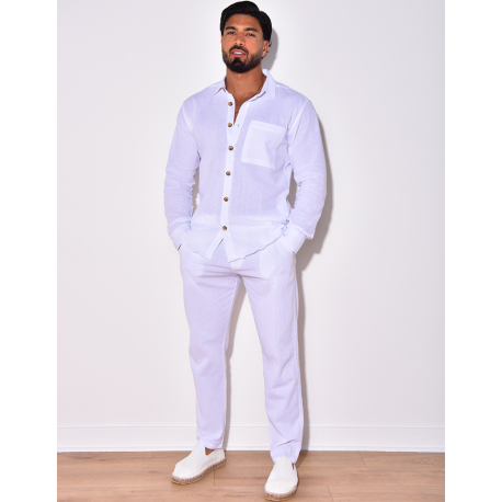 Ensemble chemise à manches longue à poches et pantalon Ensemble chemise à manches longue à poches et pantalon