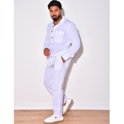 Ensemble chemise à manches longue à poches et pantalon Ensemble chemise à manches longue à poches et pantalon