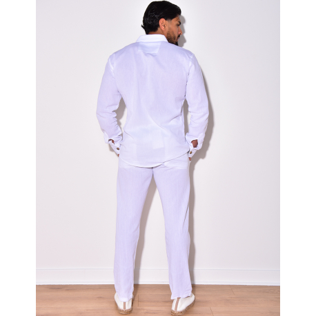 Ensemble chemise à manches longue à poches et pantalon Ensemble chemise à manches longue à poches et pantalon