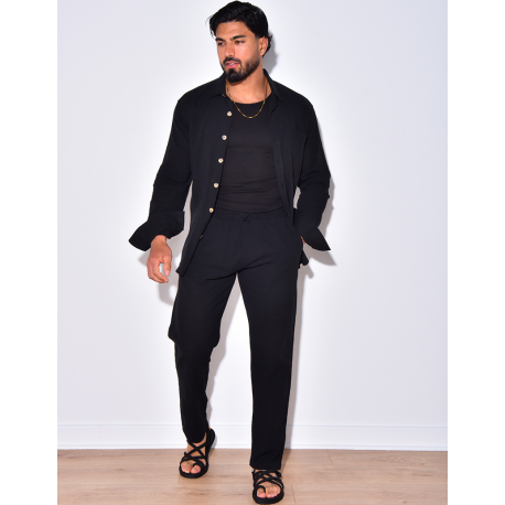 Ensemble chemise à manches longue à poches et pantalon Ensemble chemise à manches longue à poches et pantalon