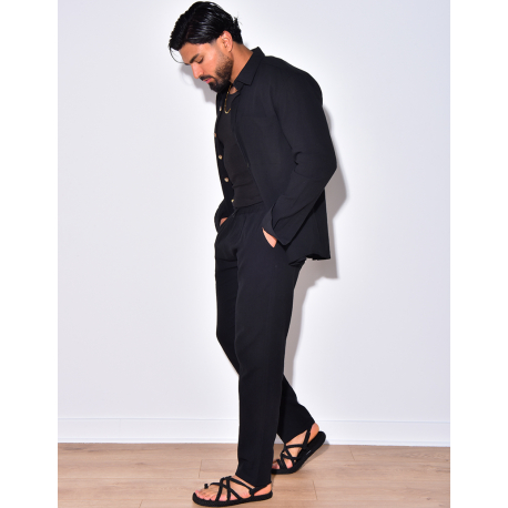 Ensemble chemise à manches longue à poches et pantalon Ensemble chemise à manches longue à poches et pantalon