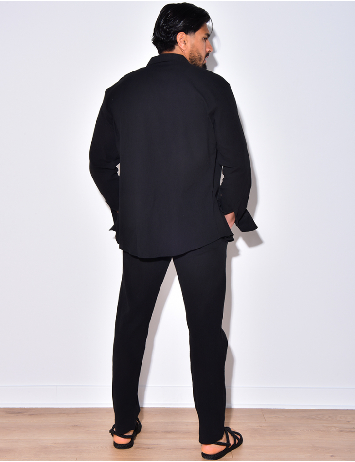 Ensemble chemise à manches longue à poches et pantalon Ensemble chemise à manches longue à poches et pantalon