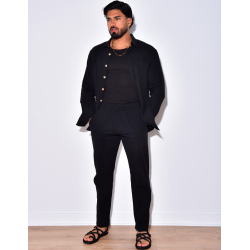 Ensemble chemise à manches longue à poches et pantalon Ensemble chemise à manches longue à poches et pantalon