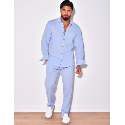 Ensemble chemise à manches longue à poches et pantalon Ensemble chemise à manches longue à poches et pantalon