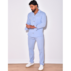 Ensemble chemise à manches longue à poches et pantalon Ensemble chemise à manches longue à poches et pantalon