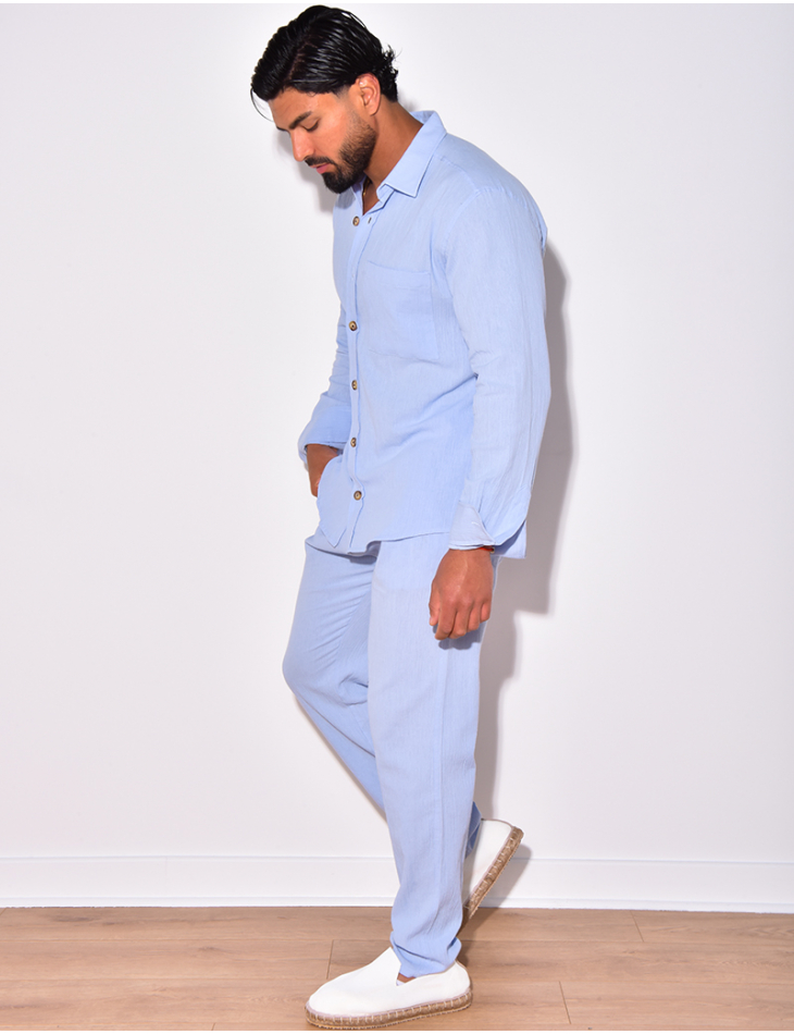 Ensemble chemise à manches longue à poches et pantalon Ensemble chemise à manches longue à poches et pantalon