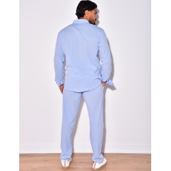 Ensemble chemise à manches longue à poches et pantalon Ensemble chemise à manches longue à poches et pantalon