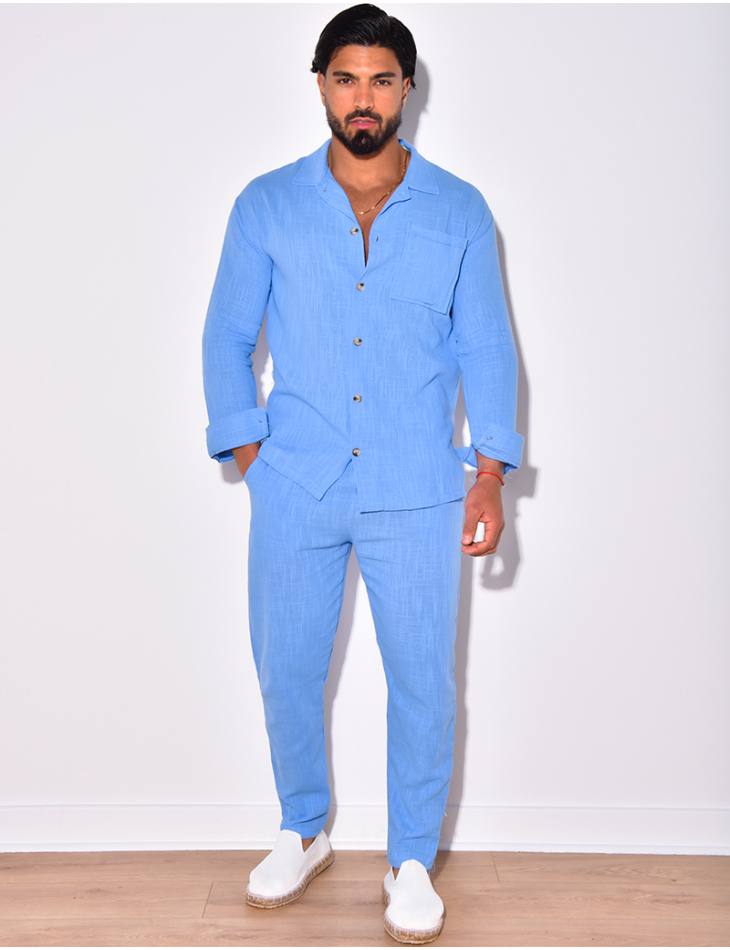 Ensemble pantalon et chemise en lin Ensemble pantalon et chemise en lin