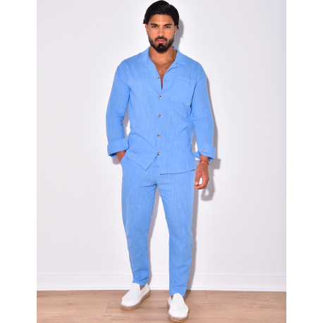 Ensemble pantalon et chemise en lin Ensemble pantalon et chemise en lin
