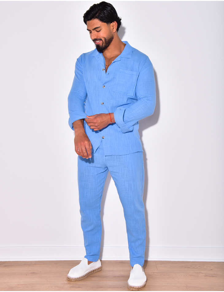 Ensemble pantalon et chemise en lin Ensemble pantalon et chemise en lin