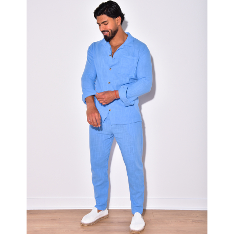 Ensemble pantalon et chemise en lin Ensemble pantalon et chemise en lin