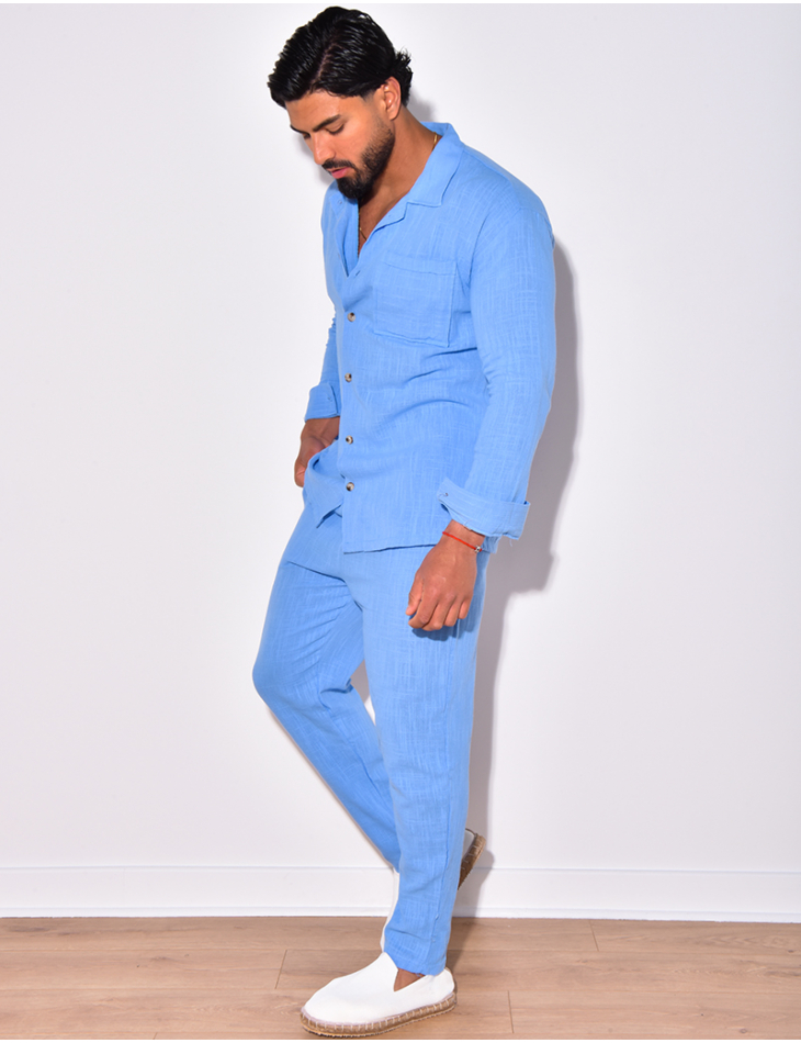 Ensemble pantalon et chemise en lin Ensemble pantalon et chemise en lin