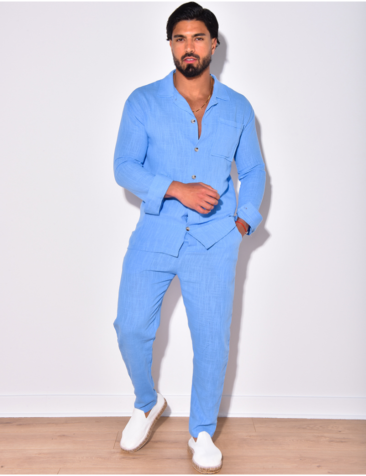Ensemble pantalon et chemise en lin Ensemble pantalon et chemise en lin