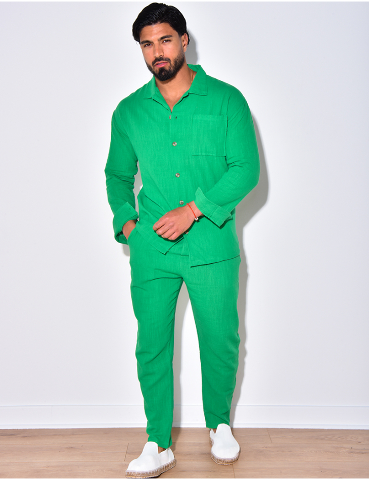 Ensemble pantalon et chemise en lin Ensemble pantalon et chemise en lin