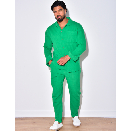 Ensemble pantalon et chemise en lin Ensemble pantalon et chemise en lin