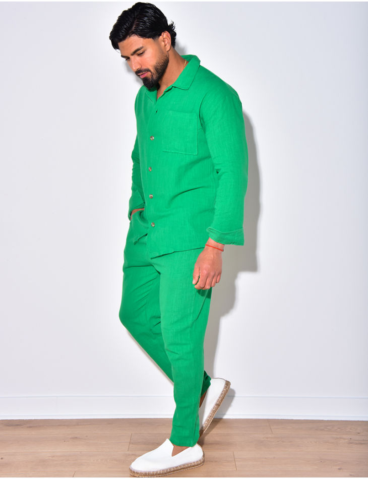 Ensemble pantalon et chemise en lin Ensemble pantalon et chemise en lin