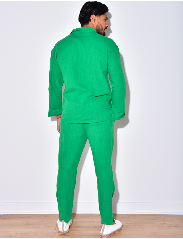 Ensemble pantalon et chemise en lin Ensemble pantalon et chemise en lin