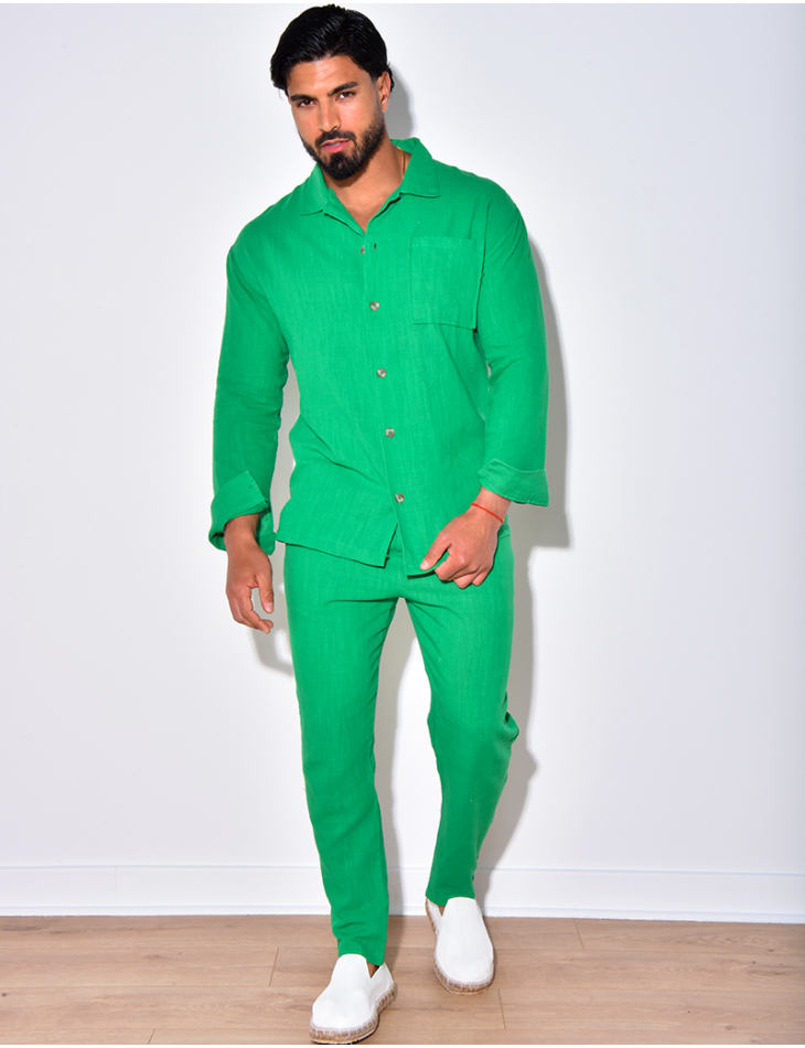 Ensemble pantalon et chemise en lin Ensemble pantalon et chemise en lin