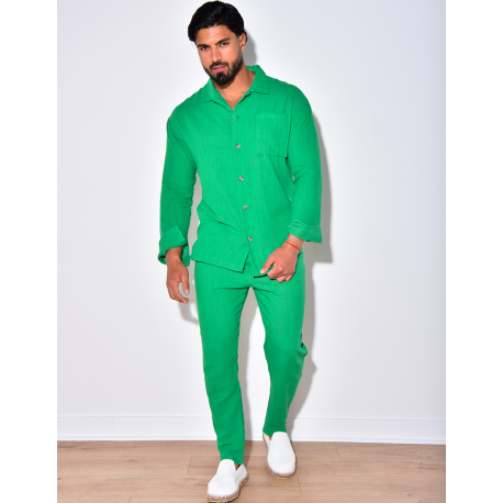 Ensemble pantalon et chemise en lin Ensemble pantalon et chemise en lin