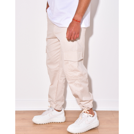 Pantalon cargo fin à nouer aux chevilles