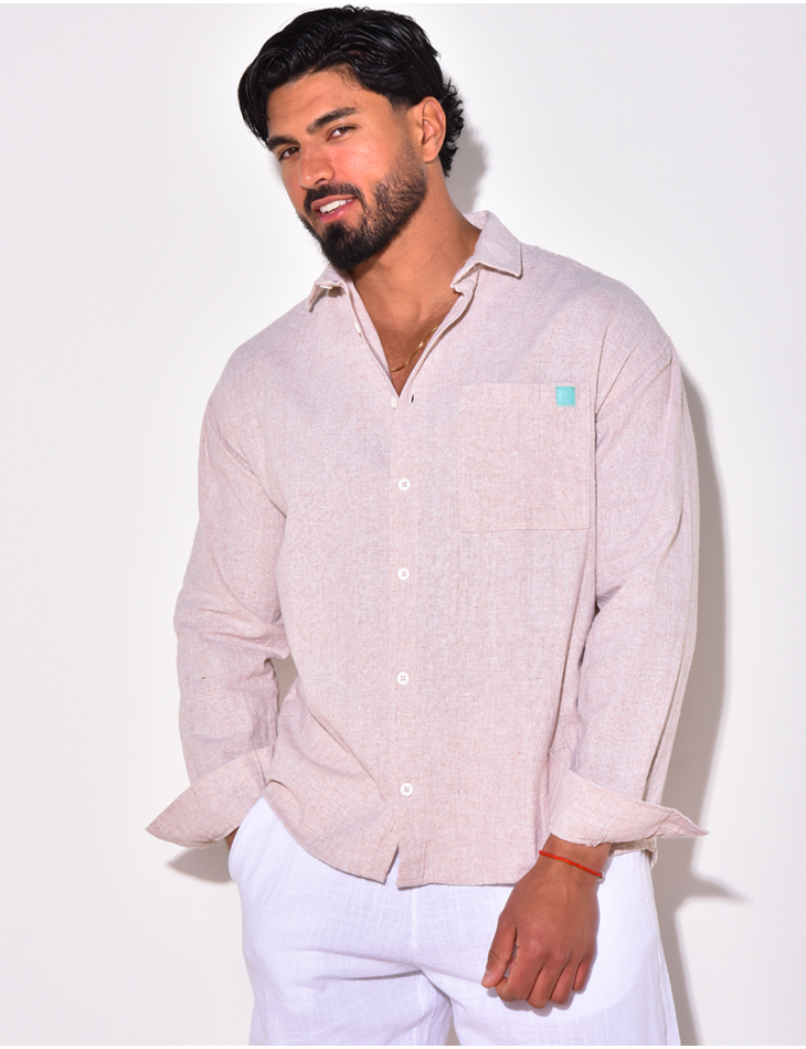 Chemise unie manches longues