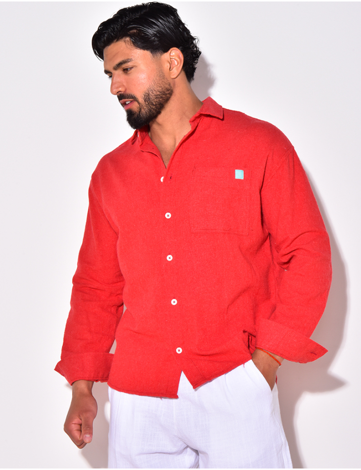 Chemise unie manches longues