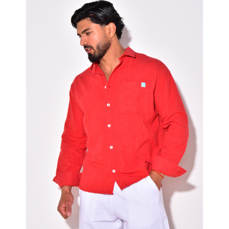 Chemise unie manches longues