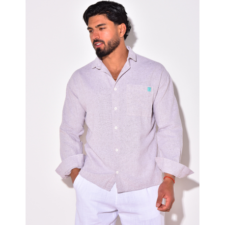 Chemise unie manches longues