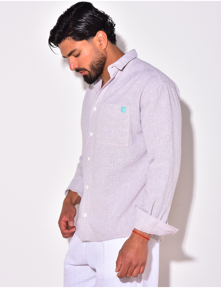 Chemise unie manches longues