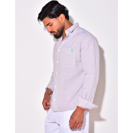 Chemise unie manches longues